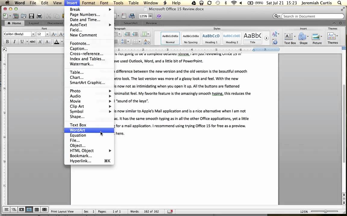 ms word for mac 2011 set standard fonts for all word documents